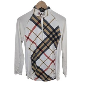 San Soleil Plaid UPF 50 1/4 Zip Pullover